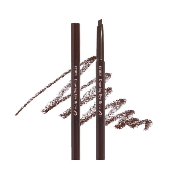 ETUDE Drawing Eye Brow - Brown | Long Lasting Eyebrow Pencil for Soft Textured Natural Daily Look Eyebrow Makeup | Korean Makeup, Kbeauty, Perfect for Gift