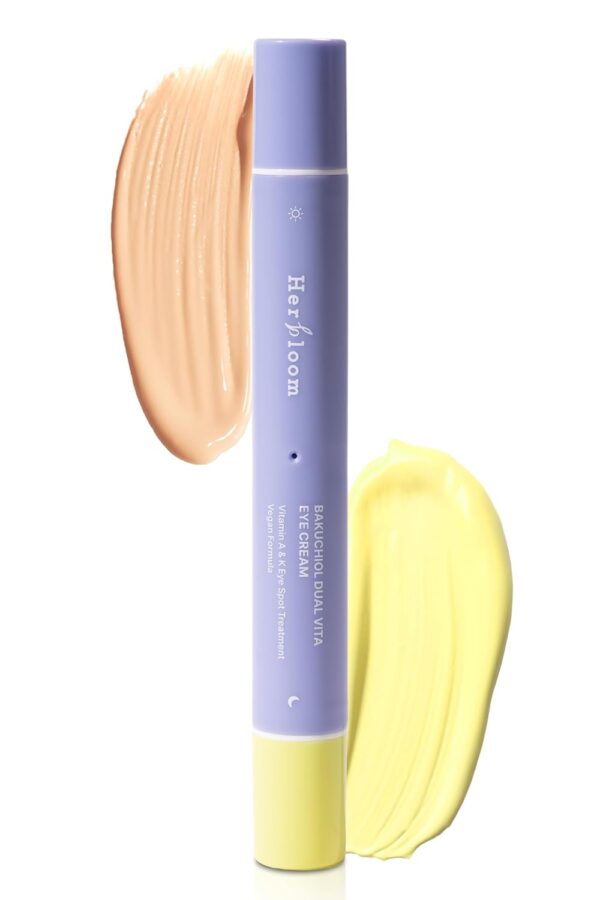 HERBLOOM Retinal Night Care Eye Cream | Bakuchiol Dual Vita with Tinted Day Concealer | Korean EyeCream for Dark Circles Fine Lines 0.54 Fl Oz