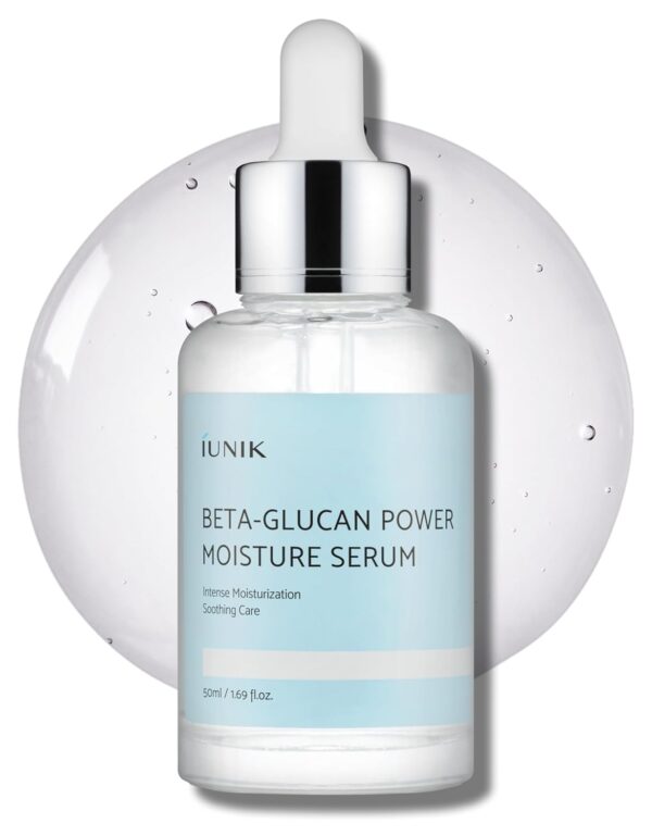 IUNIK Beta-Glucan Power Deep Moisture Vegan Serum 400,000 ppm Intense Hydration Mushroom Yeast Extracts Naturally-derived - Dry Mature Sagging Sensitive Skin Cell Regenerating Lifting Korean Skincare