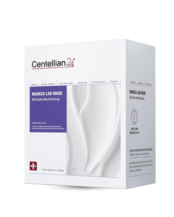 CENTELLIAN 24 Madeca Mask (Wrinkle Revitalizing, 20pc) - Face Mask Sheet for Skin Elasticity, Instant Lift with Centella Asiatica, TECA, Niacinamide, Retinal Korean Skin Care for Men Women