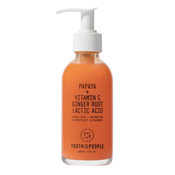 Youth To The People Superfruit Gentle Exfoliating Facial Cleanser (5 fl oz), Papaya and Vitamin C Face Wash, Exfoliate + Brighten, Radiant + Glowing Skin, Energizing Scent, Vegan