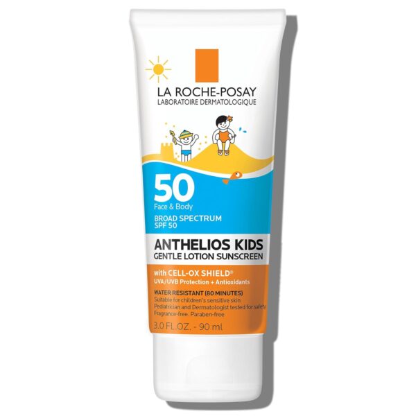 La Roche-Posay Anthelios Kids Gentle Lotion Sunscreen SPF 50, Broad Spectrum SPF + Antioxidants, Sunscreen For Kids, Octinoxate & Oxybenzone-Free, Pediatrician Tested, Non Comedogenic, Oil Free